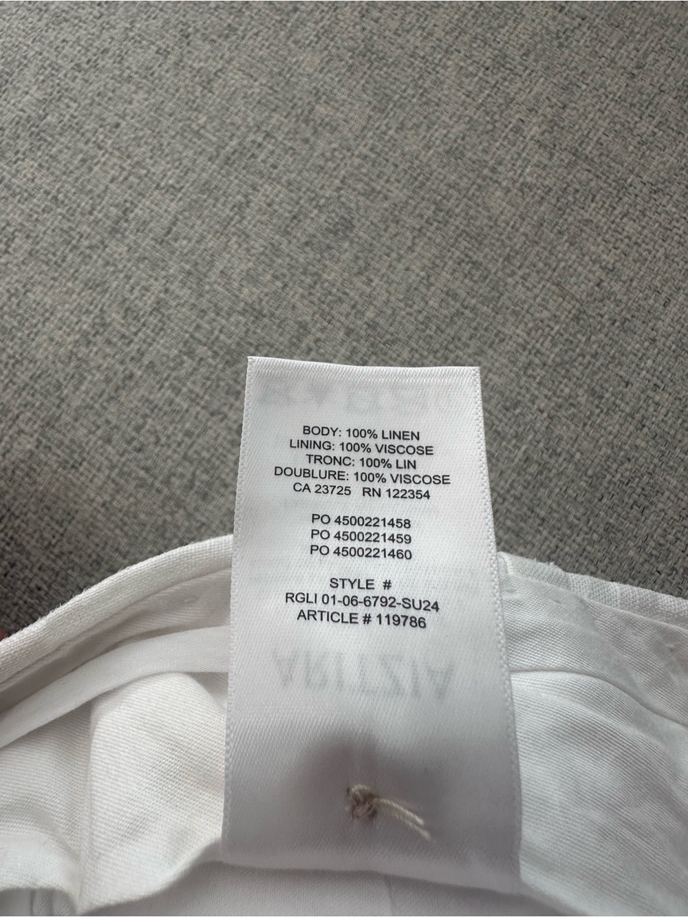 Aritzia Babaton Women’s White Pleated Wide-Leg Linen Trouser Pant Sz 0 - Picture 4 of 4